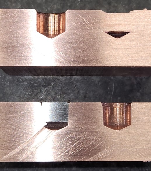 8 mm tiefe, dichte, rissfreie Laserschweißnaht in Kupfer und Mischverbindung Kupfer/Edelstahl